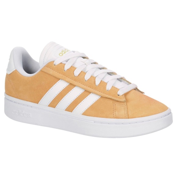 Adidas Grand Court Alpha Cloudfoam Retro Women's Low Top Shoes Sneaker Yellow - Picture 3 of 5